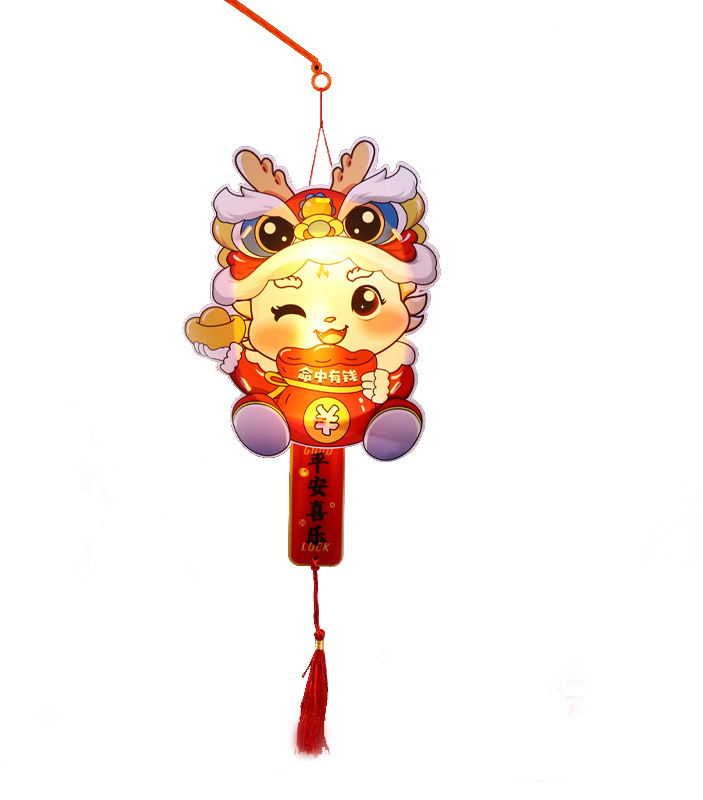 2024 nuevo Dragón Año Nuevo linterna PVC DE LOS NIÑOS portátil DIY material hecho a mano paquete luminoso Palacio lámpara