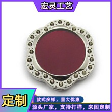 厂家生产圆形折叠五金贴钻挂包扣礼品商务促销品挂包钥匙扣挂件
