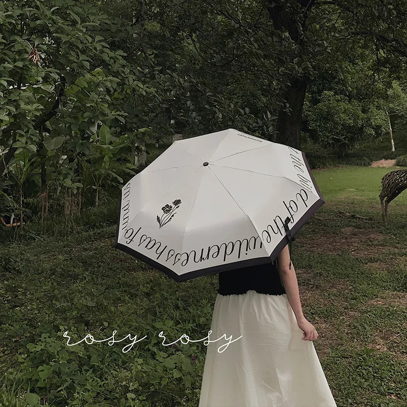 French Retro Umbrella Sunny and Rain Dual-purpose Women's High-face Value Niche Summer Sunscreen Simple High-end Sun Umbrella French Retro Umbrella Sunny and Rain Dual-purpose Women's High-face Value Niche Summer Sunscreen Simple High-end Sun Umbrella