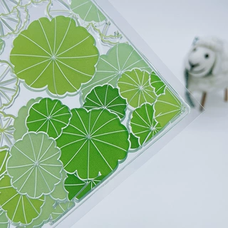 厂家现货荷叶底纹透明硅胶印章DIY制作印章成品图章手账文具