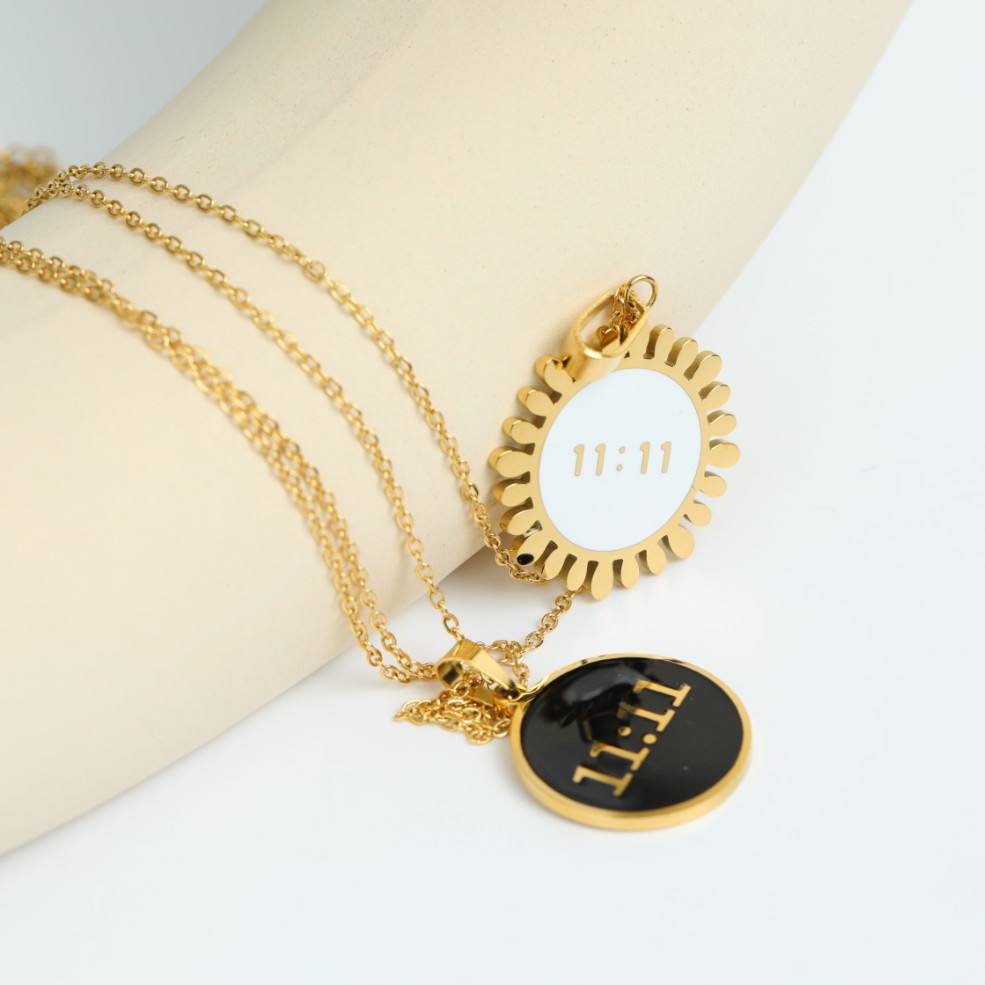 Stainless Steel Oil Dripping Craft Gold Plated 18K Necklace Jewelry