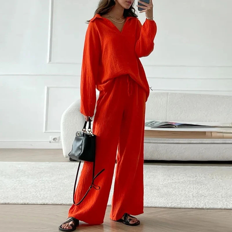 Elegant Solid Color Pants Sets Cotton Pants Sets Two-Piece Sets display picture 4