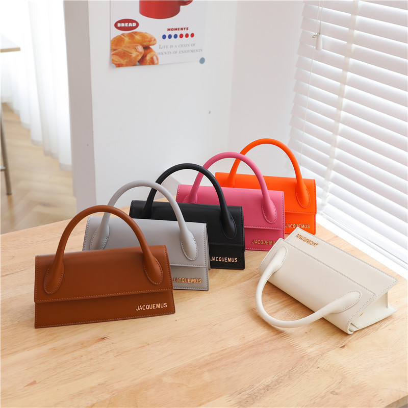 Jacquemus French Brand Fashion Flap Texture Handbag Single Shoulder Crossbody Small Square Bag Ins Style