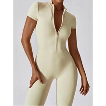 O 88180 Zipper Sleeves Yoga Bodysuit �����٤�����