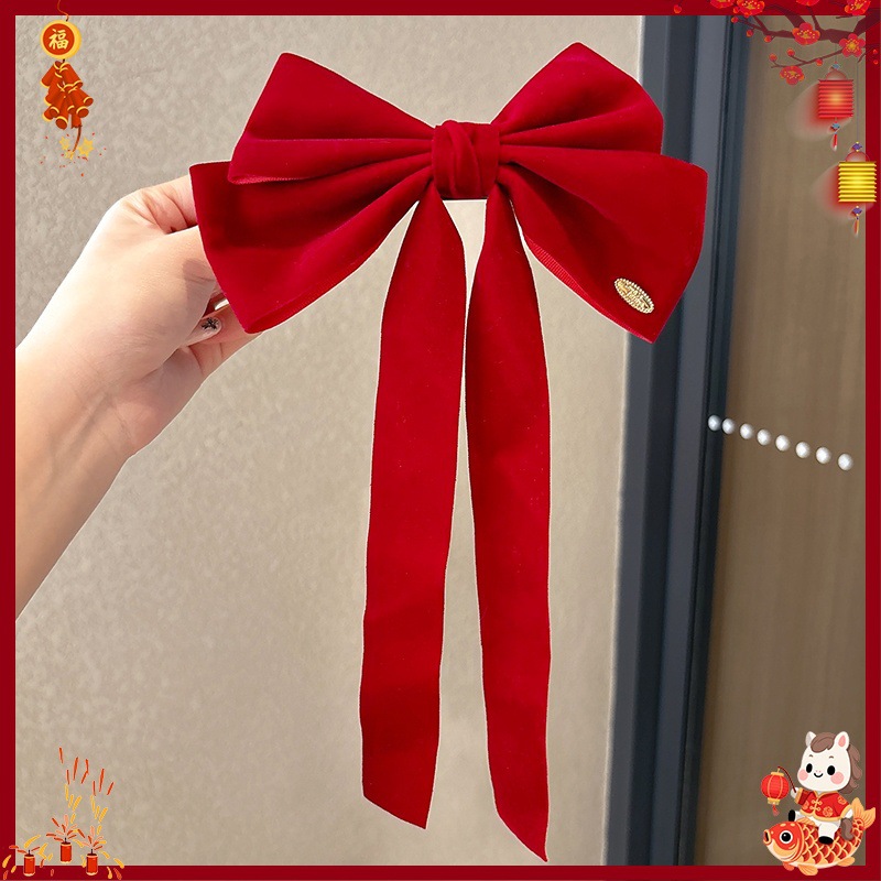 Horquillas Tradicionales Chinas para Niñas de Aleación y Terciopelo para Año Nuevo Chino