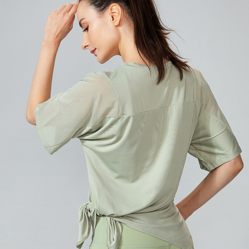 Plus size running quick-drying clothes for women spring and summer fitness clothes women's tops short-sleeved sports T-shirts mesh loose yoga clothes