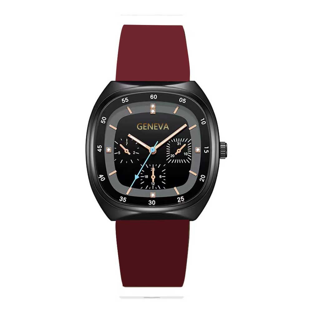 Nueva moda casual y generoso reloj reloj de cinta de silicona deportes falso tres ojos en vivo temperamento de negocios reloj de cuarzo para hombres y mujeres