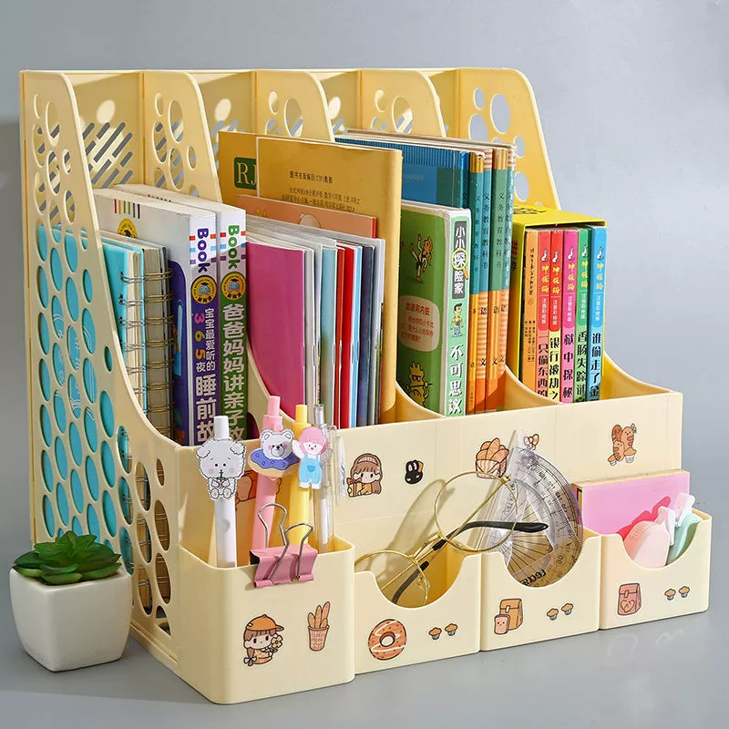 Полка для документов Многослойная коробка из четырех столбцов утолщение настольных офисных полок