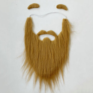 Halloween simulation beard eyebrow bearded ball props plush party fake beard brown beard eyebrow
