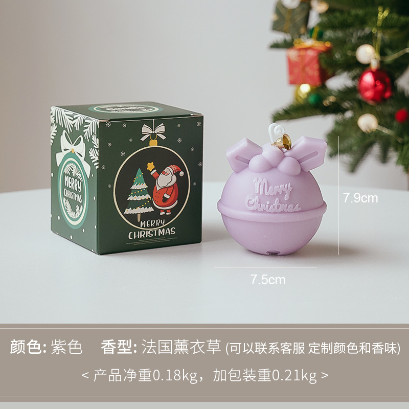 Velas de aromaterapia de Navidad al por mayor hechas a mano con forma de campana Cera de recuerdo de Navidad Velas de fragancias transfronterizas