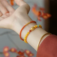 Браслет из южного красного агата «Разрушенный мир» Xiaomi Beads 2025 Год Змеи Год Зодиака Красный браслет Браслет для женщин
