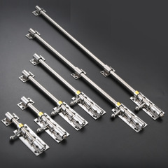 Heavy-duty 304 stainless steel top-and-bottom latch for home use, with lock hole—ideal for wooden and main doors.