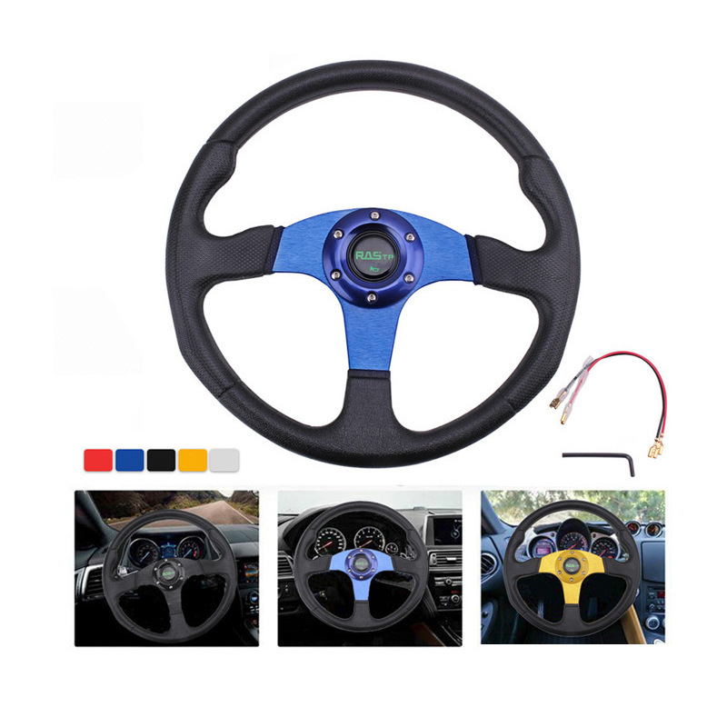 RASTPCar Modified Steering Wheel PURacing Steering Wheel Competitive Game Kart Steering Wheel14 Inches