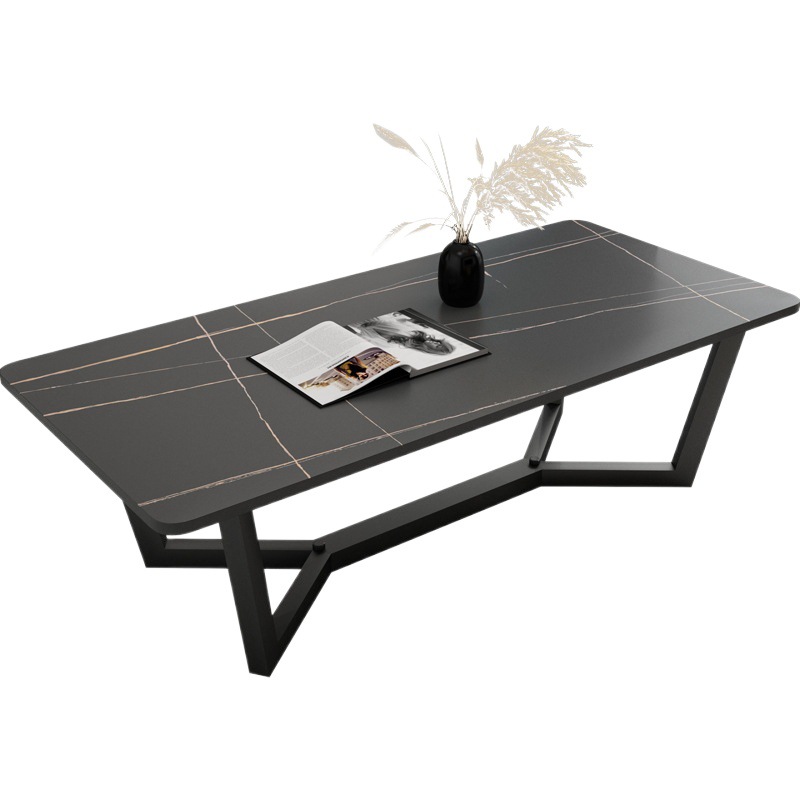 Rock placa mesa de café casa rectangular simple moderno pequeño apartamento luz lujo Nórdico Internet celebridad salón minimalista Mesa flor