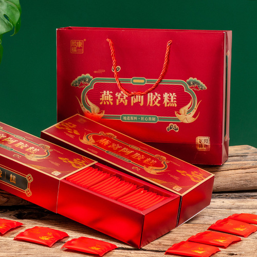 New Product Shandong Dong'e Direct Manufacturer Shipping Bird's Nest Eel Glue Cake Ready-to-Eat Eel Glue Cake Gift Boxed Donkey Skin Women's Eel Glue Paste