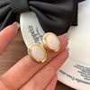 Retro advanced earrings from pearl, small design silver needle, French retro style, high-quality style