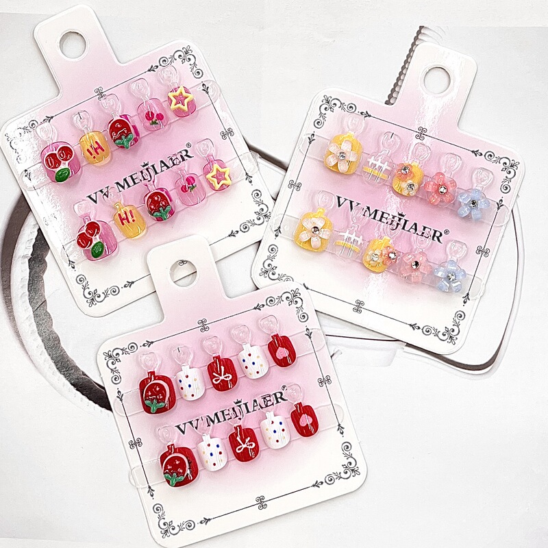 Popular Children's Cute and Fun Style Nail Stickers with Strawberry and Cherry Cartoon Designs, Reusable Nail Patches Popular Children's Cute and Fun Style Nail Stickers with Strawberry and Cherry Cartoon Designs, Reusable Nail Patches