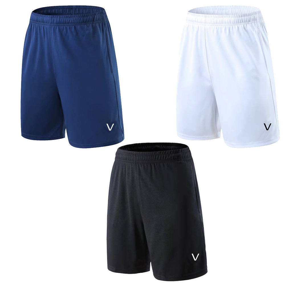 速干运动短裤男女款羽毛球服跑步网球乒乓球短裤子夏纯黑V9021