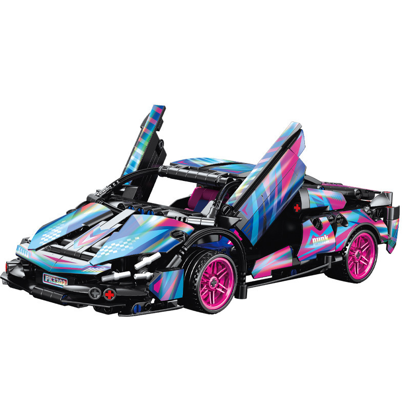 Compatible con la tecnología de automóviles de carreras de automóviles deportivos modelo de ensamblaje para niños bolsas transfronterizas juguetes de bloques