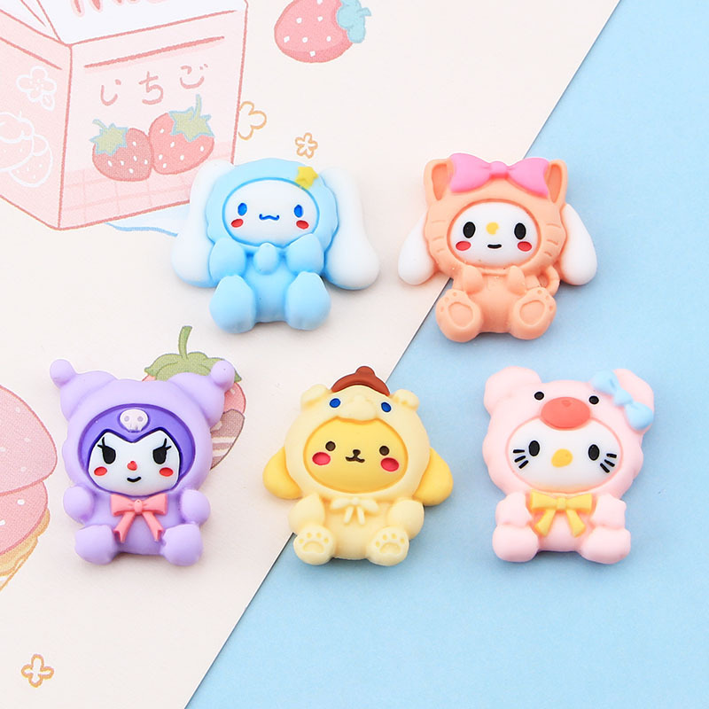 Nueva historieta Sanrio resina accesorios DIY pegamento crema teléfono móvil Shell parche tocado diadema etiqueta engomada del coche material