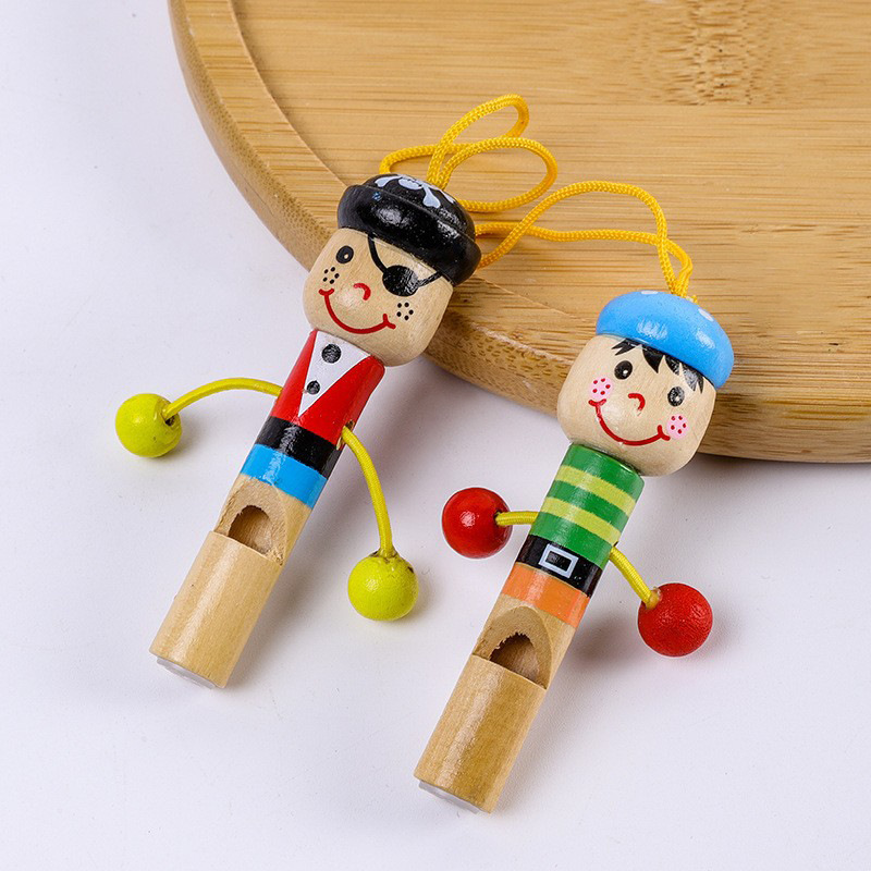 Juguetes de silbato pirata de madera para niños instrumentos de soplo bebés pequeños silbatos premios de jardín de infantes pequeños regalos image 2