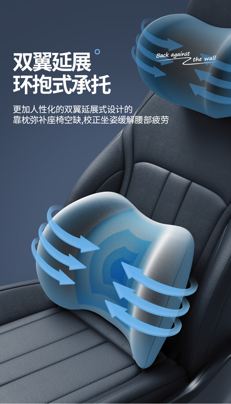 Car Headrest and Lumbar Support for Drivers, Memory Foam Support for Prolonged Sitting, Car Shoulder Pillow, Automotive Accessories