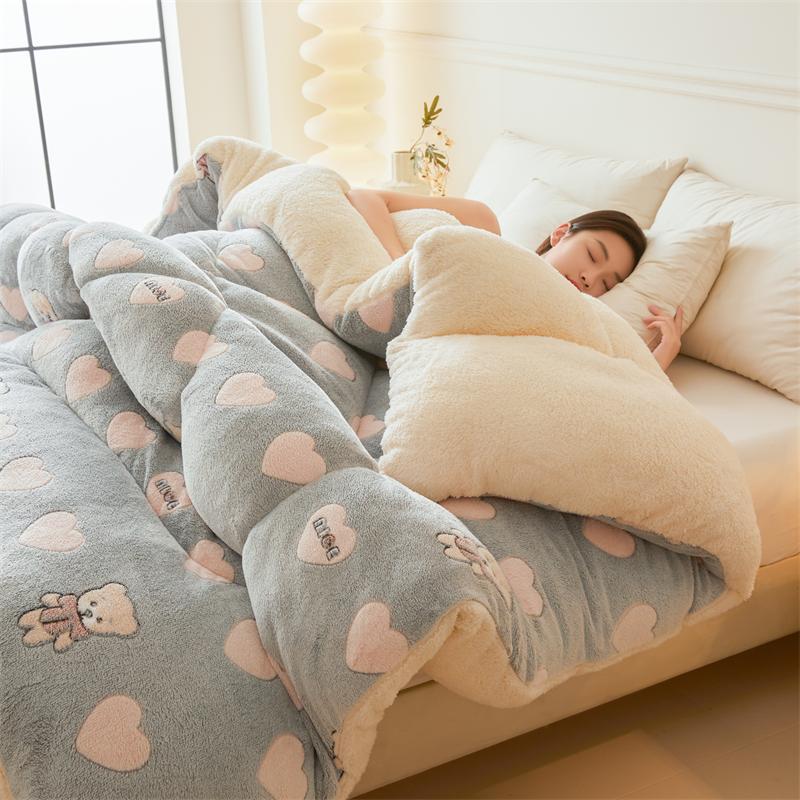 雪花絨毛10斤12斤布団秋冬に保温学生寮のシングル二人布団を厚くする