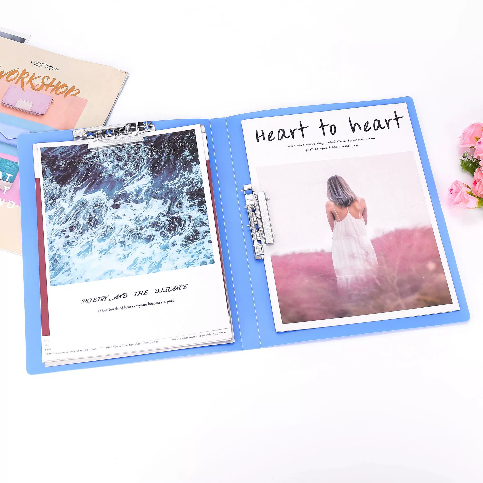 Thick folder plastic plastic folder double folder single folder test papers resume folder menu clip wholesale