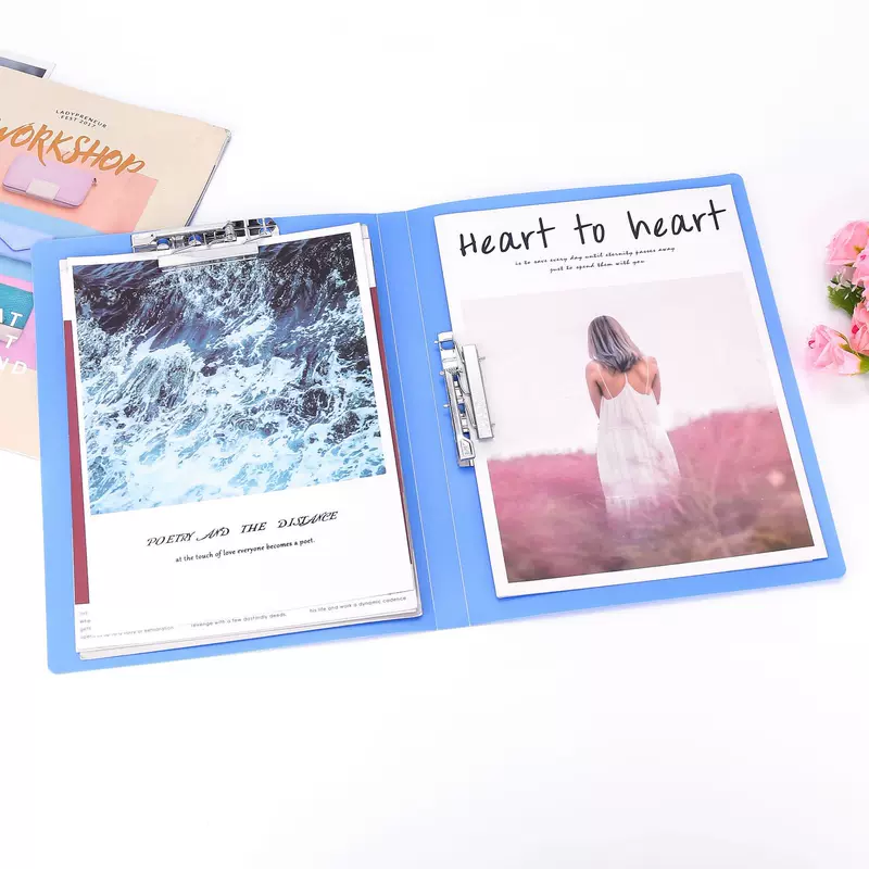 Thick folder plastic plastic folder double folder single folder test papers resume folder menu clip wholesale