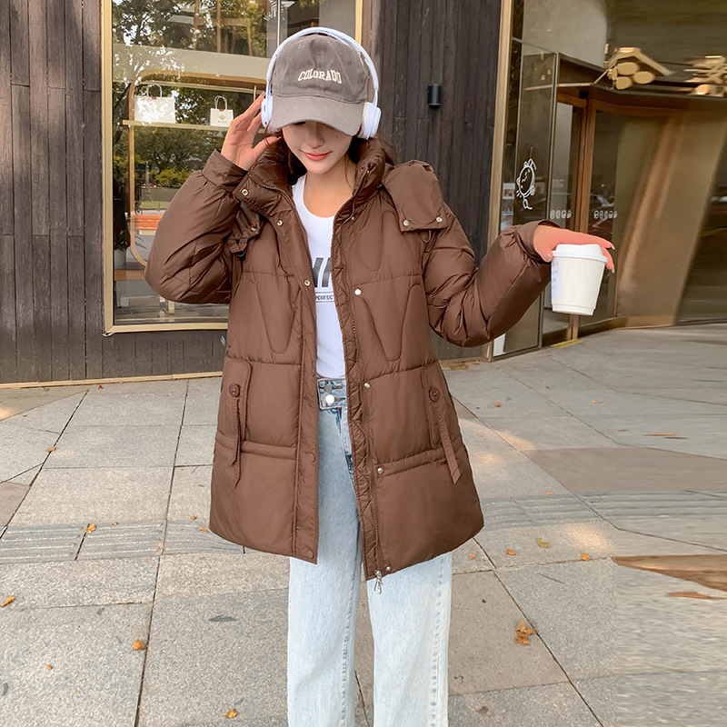 2025 chaqueta de algodón holgada coreana, chaqueta de algodón de invierno, chaqueta de algodón caliente, chaqueta de algodón de pluma, ocio, versátil