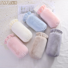 珍珠毛绒袖套知性优雅女士袖套简约秋冬季中长款办公护袖批发