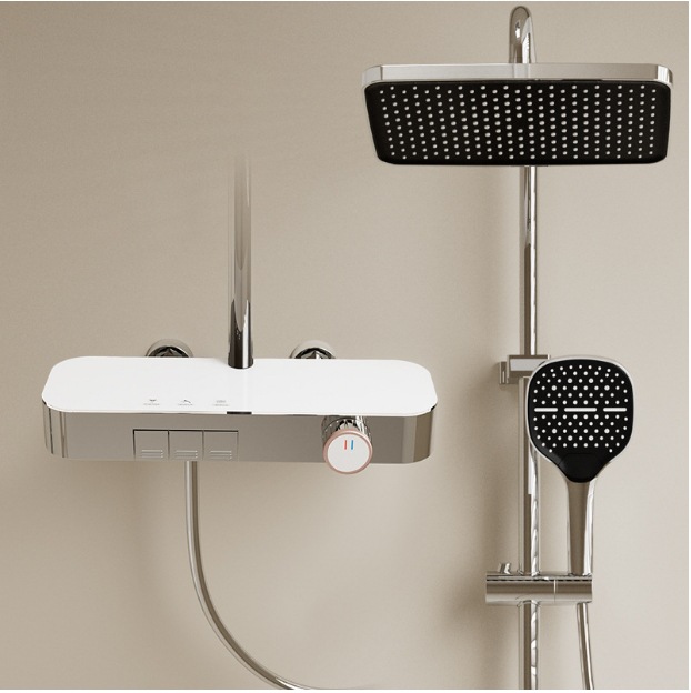 [청동수로] 전기도금 대형 수납 샤워 세트