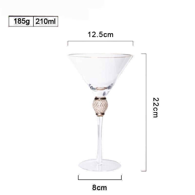Creativo lujoso retro cristal diamantes tazas de vino vino tazas de cóctel tazas de pie alto set de vasos de vino sensación alta