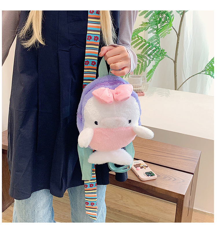 Cartoon plush toy backpack, new autumn and winter style, cute and girlish girl backpack, fashionable storage small backpack wholesale details Picture