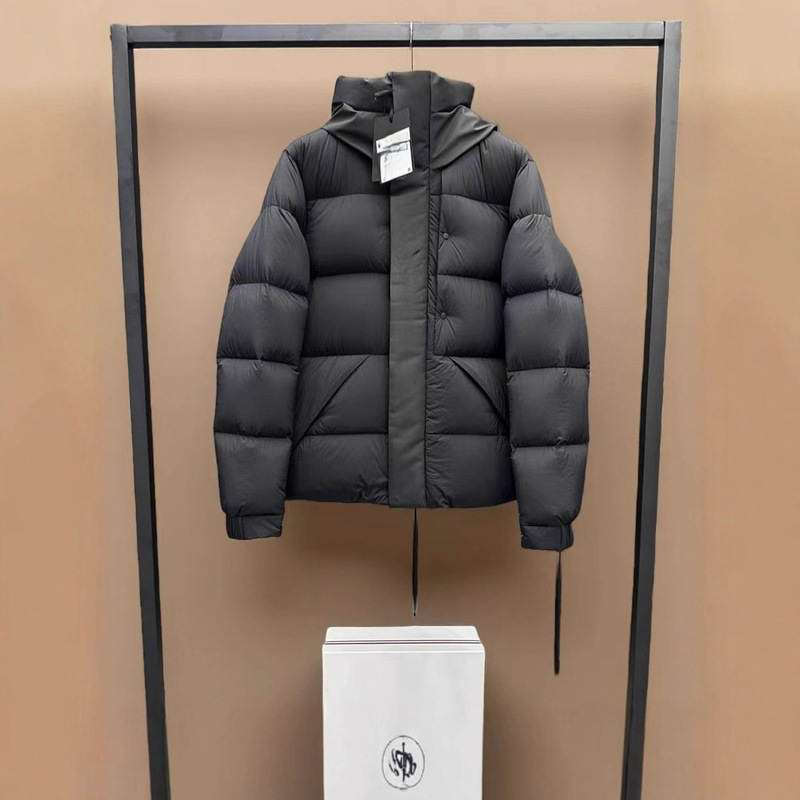 Madeira Winter Hooded down Jacket Black Warrior Unisex Thick Solid Color Jacket