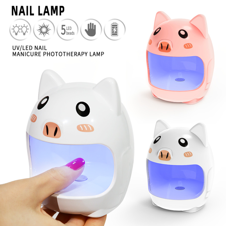 Lámpara de cerdo en forma de huevo, mini lámpara de manicuras, pegamento de esmalte de uñas, nuevo tipo compacto, máquina de fototerapia portátil de secado rápido pequeño
