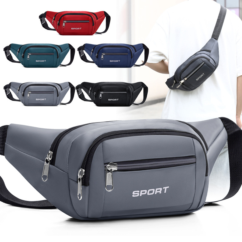 Mobile Phone Waist Bag for Men and Women, Fashionable and Simple Sports Chest Bag, Large Capacity, Wear-Resistant, Versatile Shoulder Bag, Multi-Compartment Crossbody Bag
