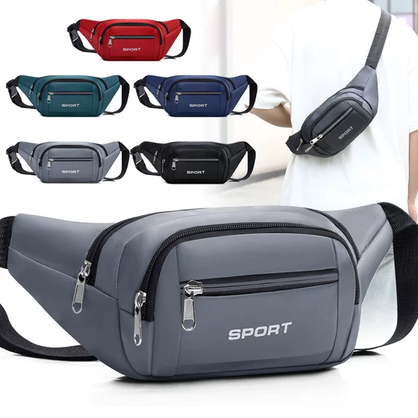 Mobile Phone Waist Bag for Men and Women, Fashionable and Simple Sports Chest Bag, Large Capacity, Wear-Resistant, Versatile Shoulder Bag, Multi-Compartment Crossbody Bag