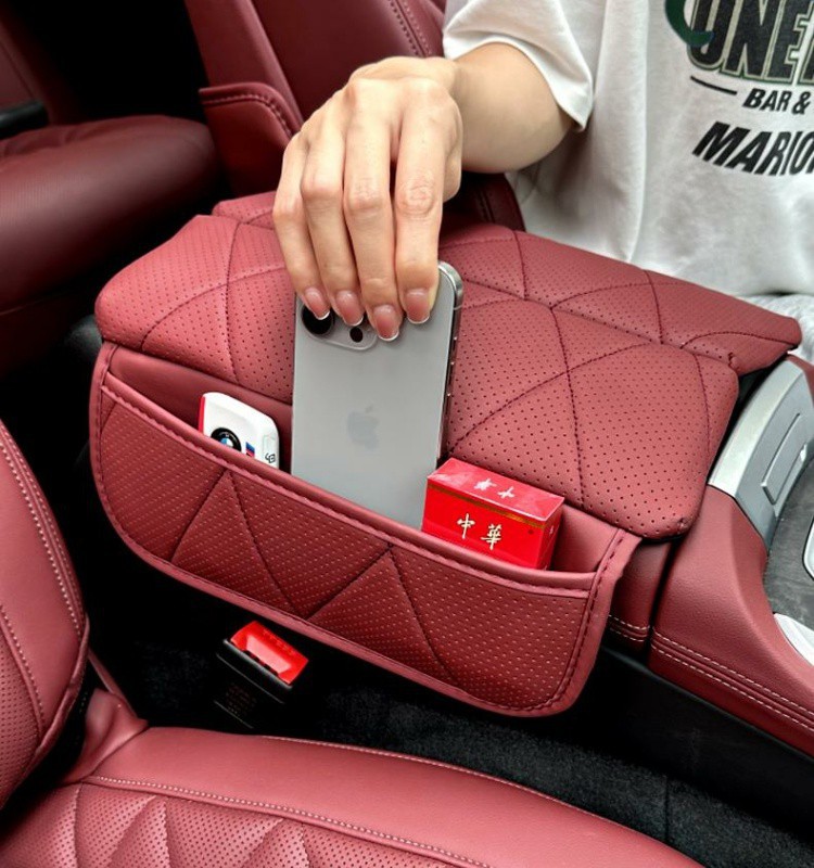 hU7 BMW X5L Armrest Box Pad X5/X7 Special Central Heightening Pad Protective Cover Armrest Box Leather Cover Car Interior