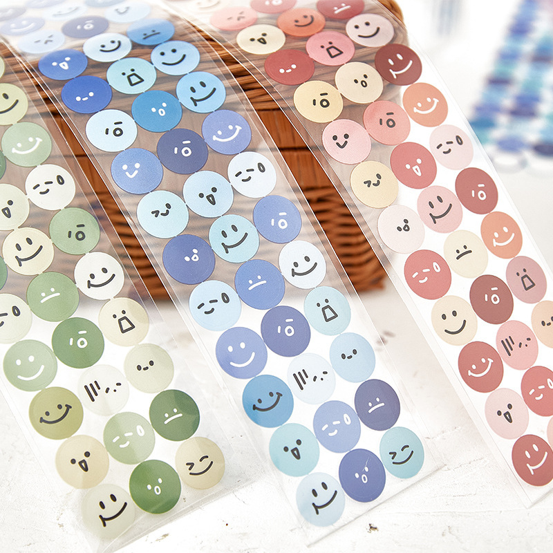Dudumai Expression Ball Ins Creative Cute Round Expression Smiley Face Sticker Decorative Hand Account Sticker Hand Account Material