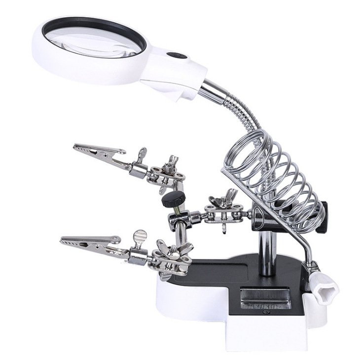 4.5倍11倍电烙铁工作台式放大镜带辅助夹子USB外接电源线16126AC1