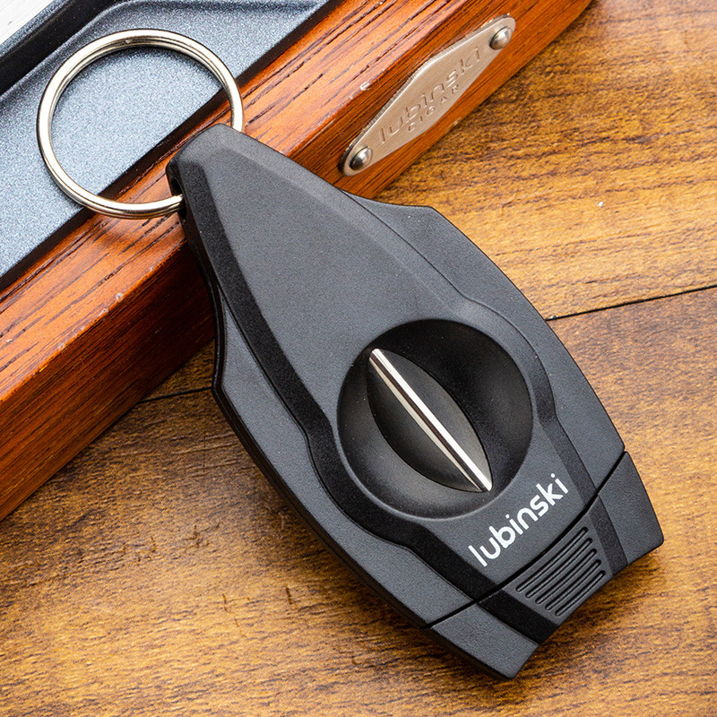 Cortapuros en V de acero inoxidable con llavero, tijeras portátiles para cigarros