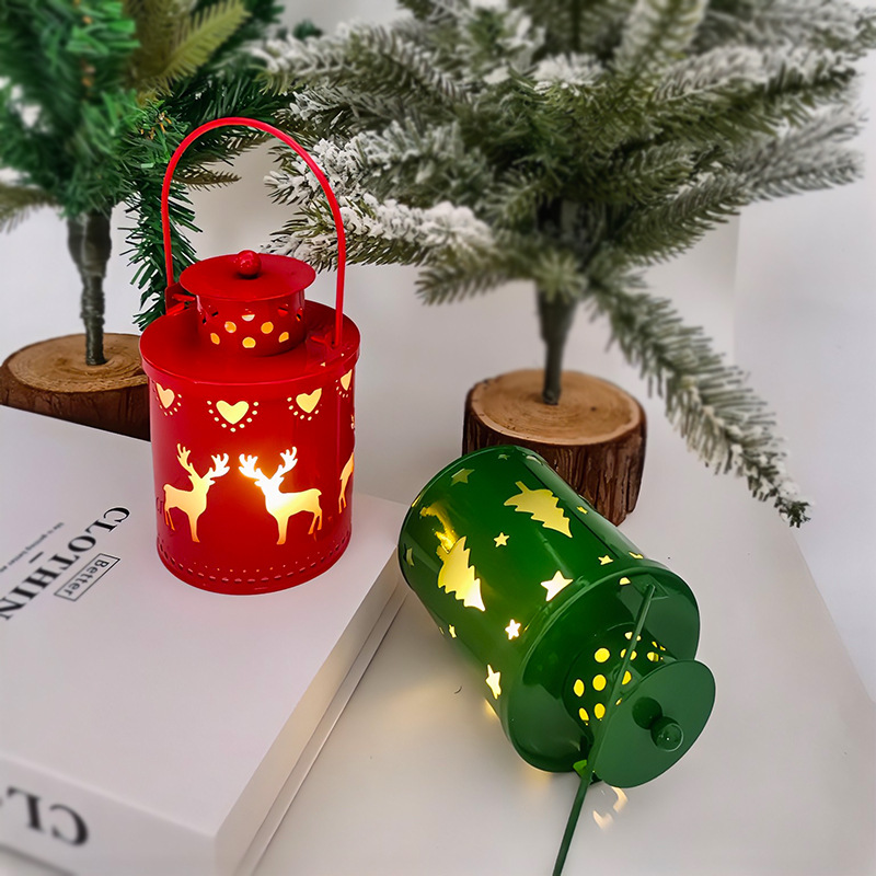 Navidad vela luz LED pequeña linterna viento luz electrónica vela Estilo nórdico creativo decoración de vacaciones pequeño
