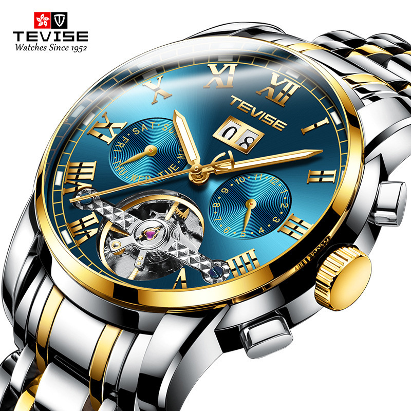 Teweys famoso reloj tourbillon reloj de los hombres reloj de moda reloj mecánico reloj de negocios de moda