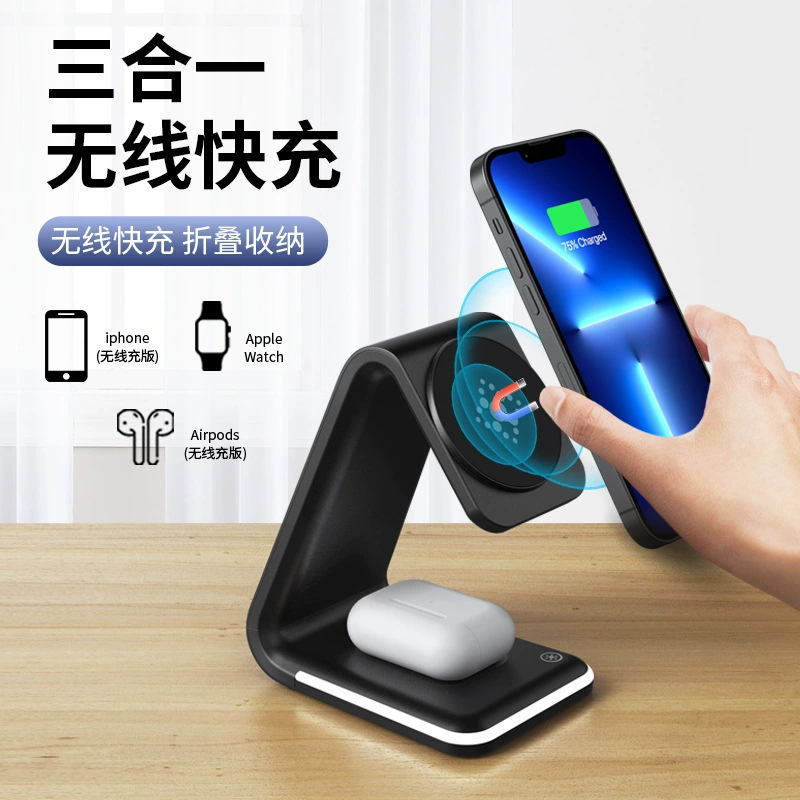 Apple, с синхронизацией с телефоном, беспроводные совместимые наушники, часы, трубки, зарядное устройство, три в одном