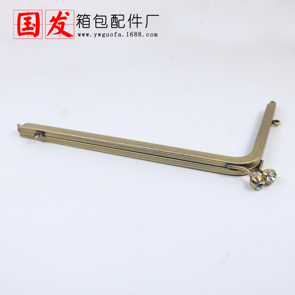 50%: 21CM cabeza de diamante en relieve oro en forma de L bolsas de teléfono móvil de diamante blanco no poroso viscose bronce