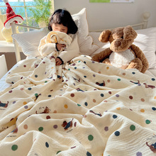 A类全棉卡通儿童盖毯四层绉绉纱多功能毯夏季沙发毯办公室午睡毯