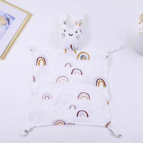 NS Style Cross-Border Baby Gauze Soothing Towels for Newborns and Babies, Comfy Cotton Cat Soothing Blanket for Sleeping and Playing