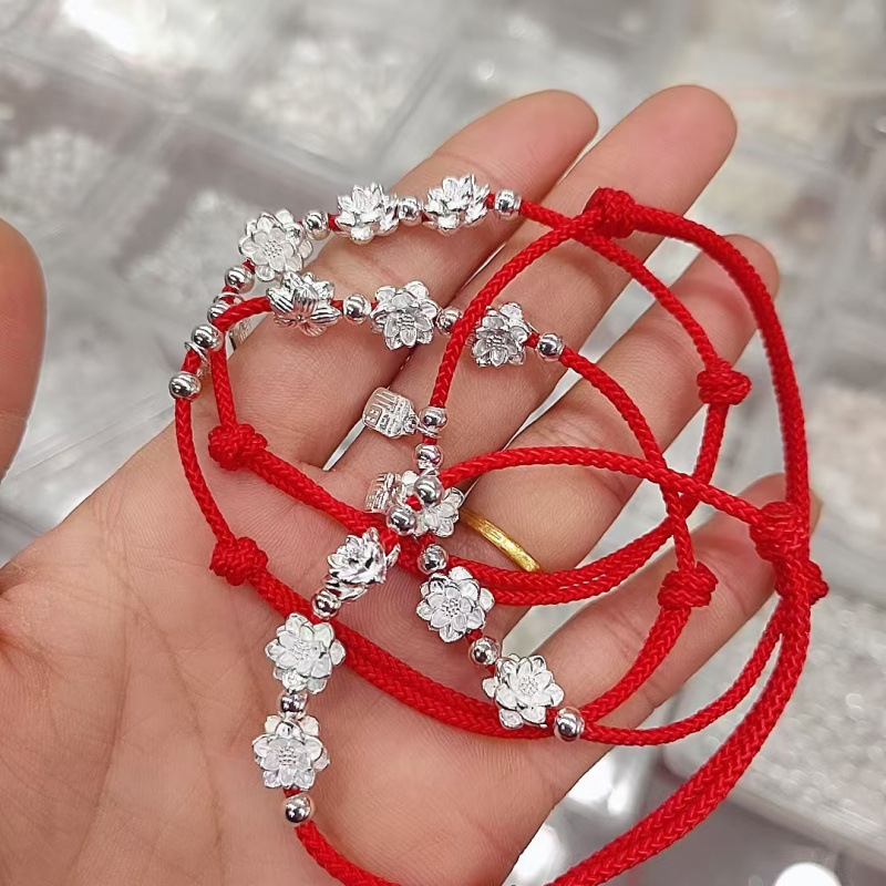 Good Luck Lotus Fortune Bracelet New Popular Style Light Luxury Niche High-End Versatile Bracelet Women's Transfer Beads
