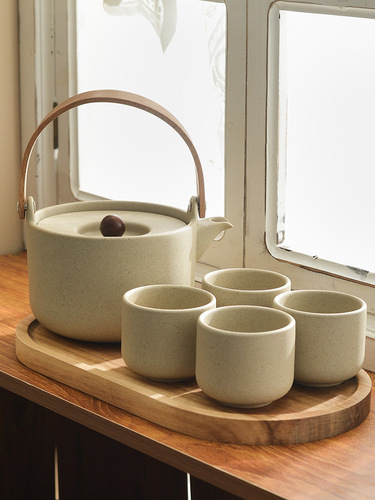 BB4C wholesale simple cold kettle household health ceramic teapot hot water boiling water high temperature resistant cold kettle cup